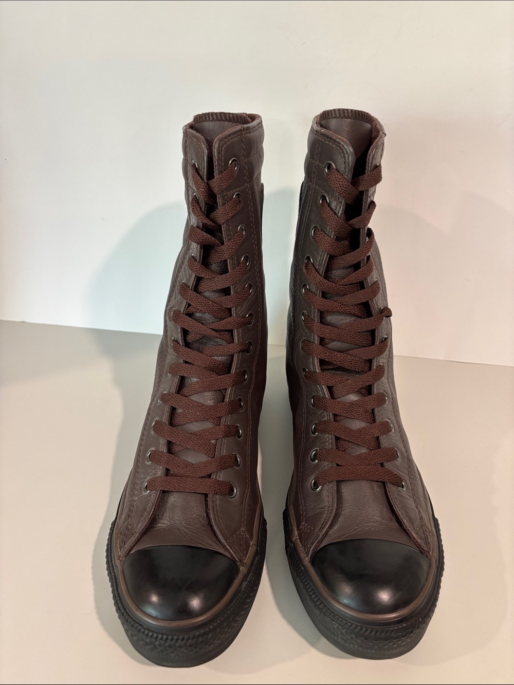 Converse XX-Hi Brown Leather Knee High Chuck Taylor Boots Size 8 W, Converse 6 - Picture 2 of 13